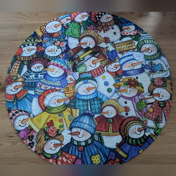 Current Other - Current Snow Happy Round Puzzle Snowmen Multicolor 1000 Pieces